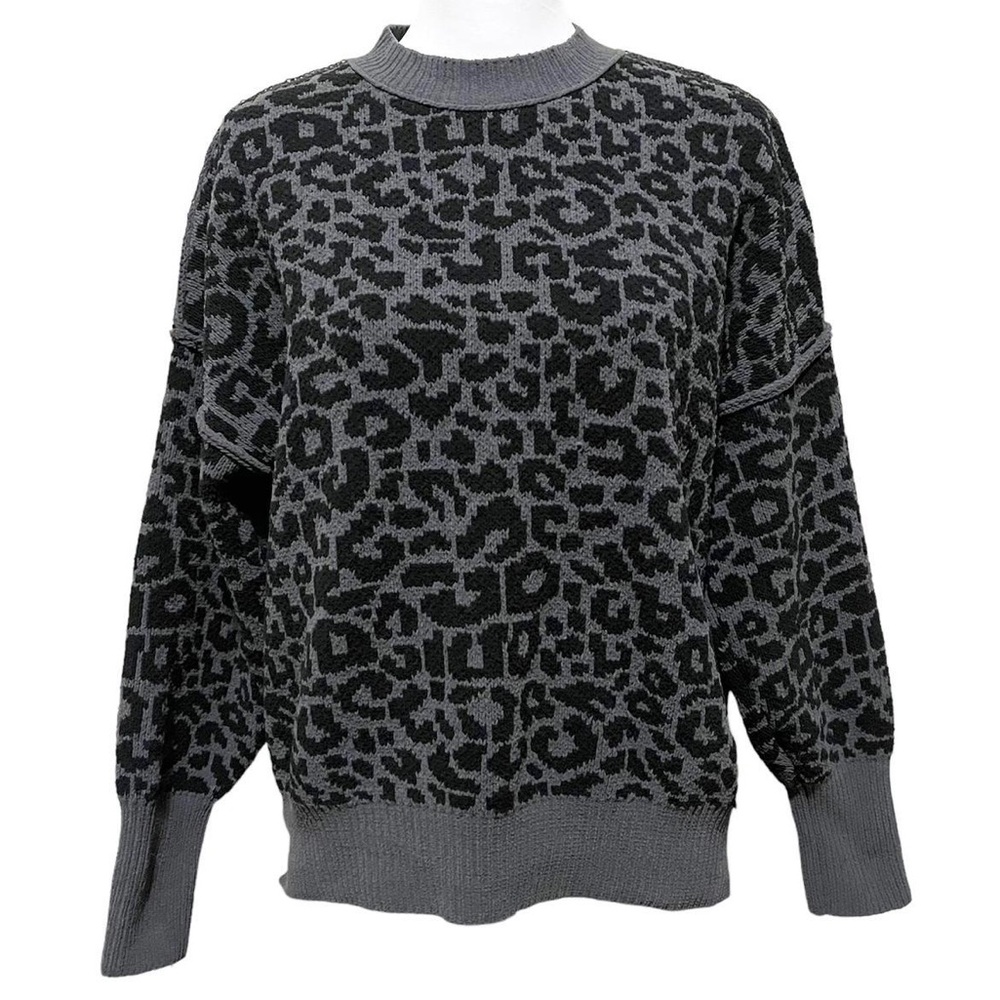 Abercrombie & Fitch Leopard Print Pullover High Neck Sweater | XS